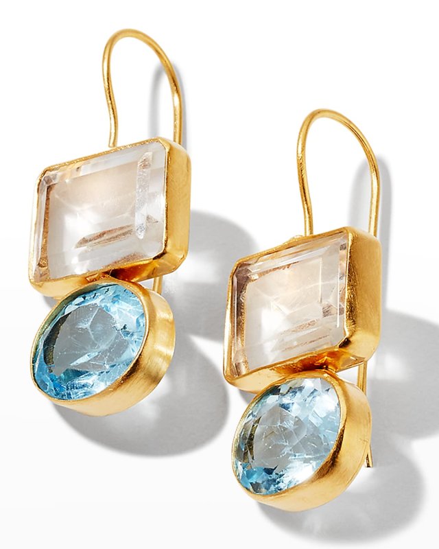 Double Middie Earring wtih Blue Topaz